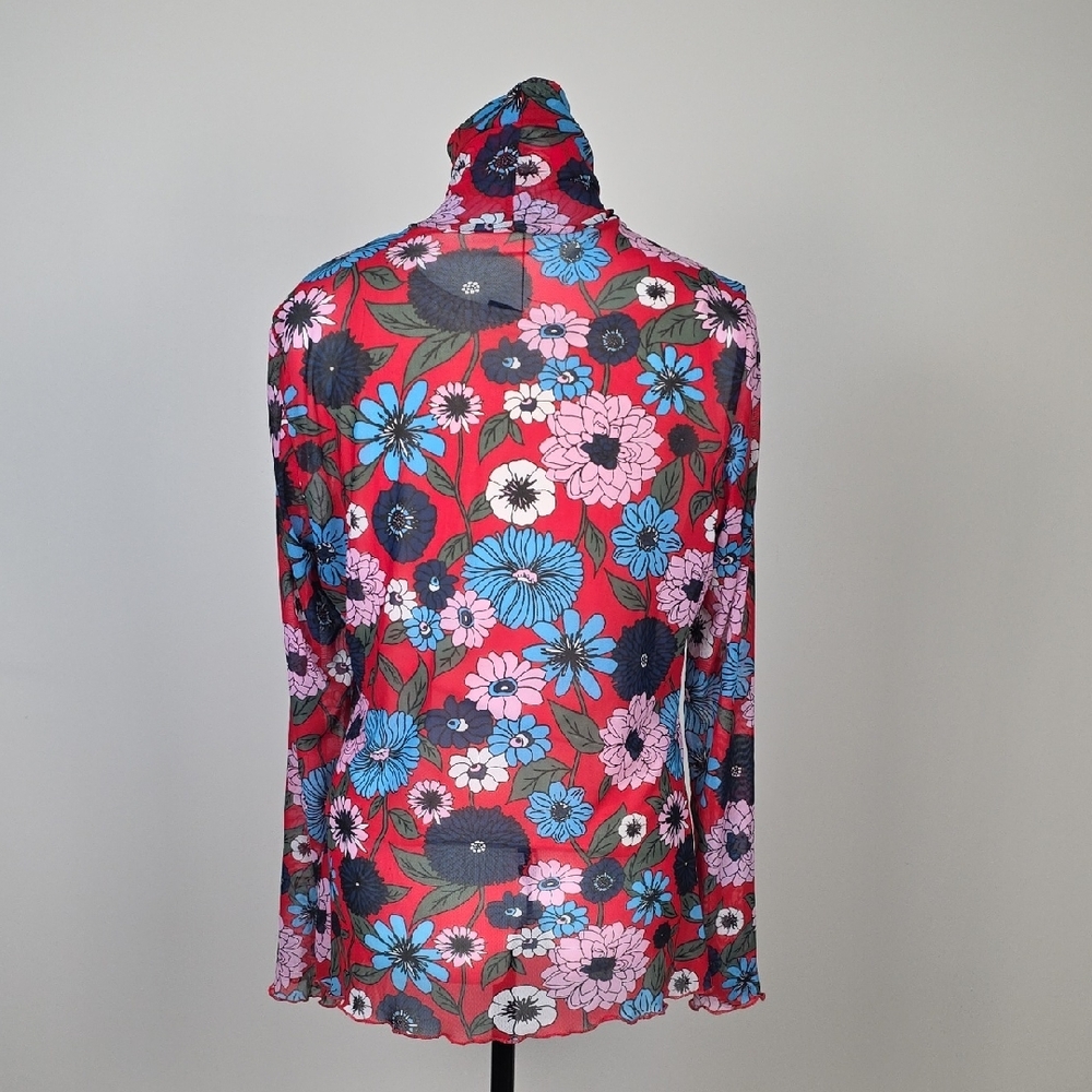 Tristan Floral Mesh Top – Red & Multicolor Floral – Women’s G/L - Picture 8 of 10